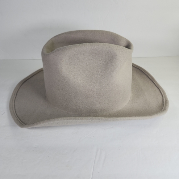 Vintage Miller Brothers High Crown 100% Wool Camel Tan Beige Cowboy Western Hat